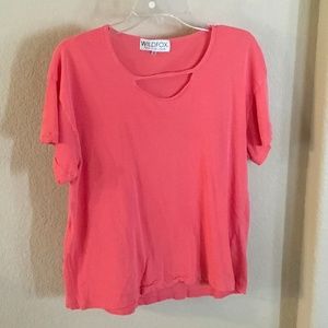 PRISTINE WILDFOX PLAIN TEE DISTRESSED